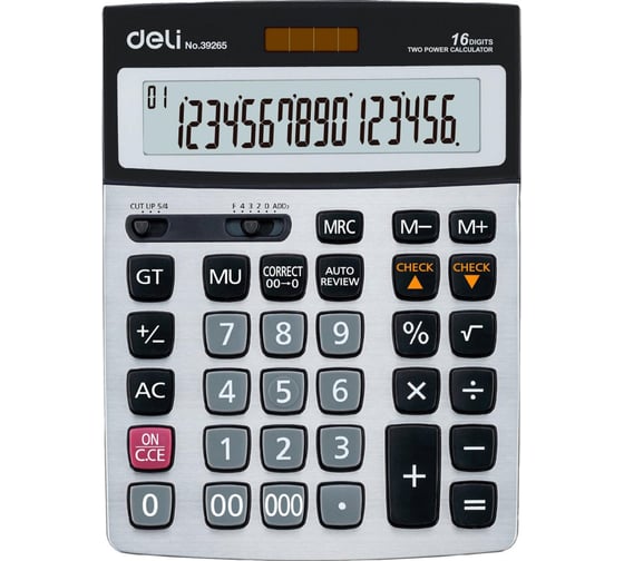 Изображение товара Калькулятор бухгалтерский DELI 16-разрядный, серый, 216x160x41 мм E39265