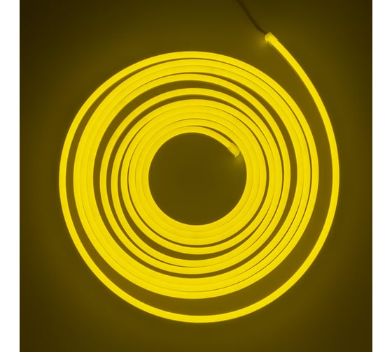 Изображение товара Неоновая светодиодная лента MAKSILED 5м, 6x12мм, 12В, 8Вт/м, 120 led/m, ip33, рез 25мм (силикон), лимонный, ML-NF-6mm-Lemon