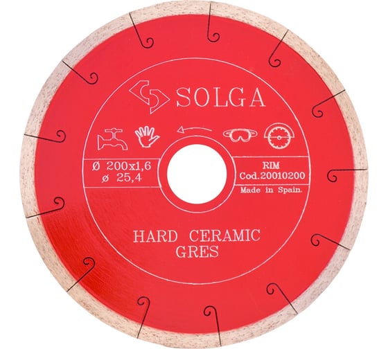 Изображение товара Диск алмазный сплошной (200х25,4 мм) HARD CERAMICS Solga Diamant 20010200