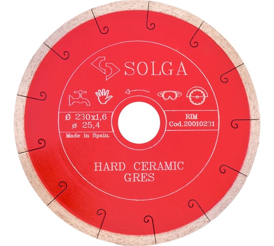 Изображение товара Диск алмазный сплошной (230х25,4 мм) HARD CERAMICS Solga Diamant 20010231