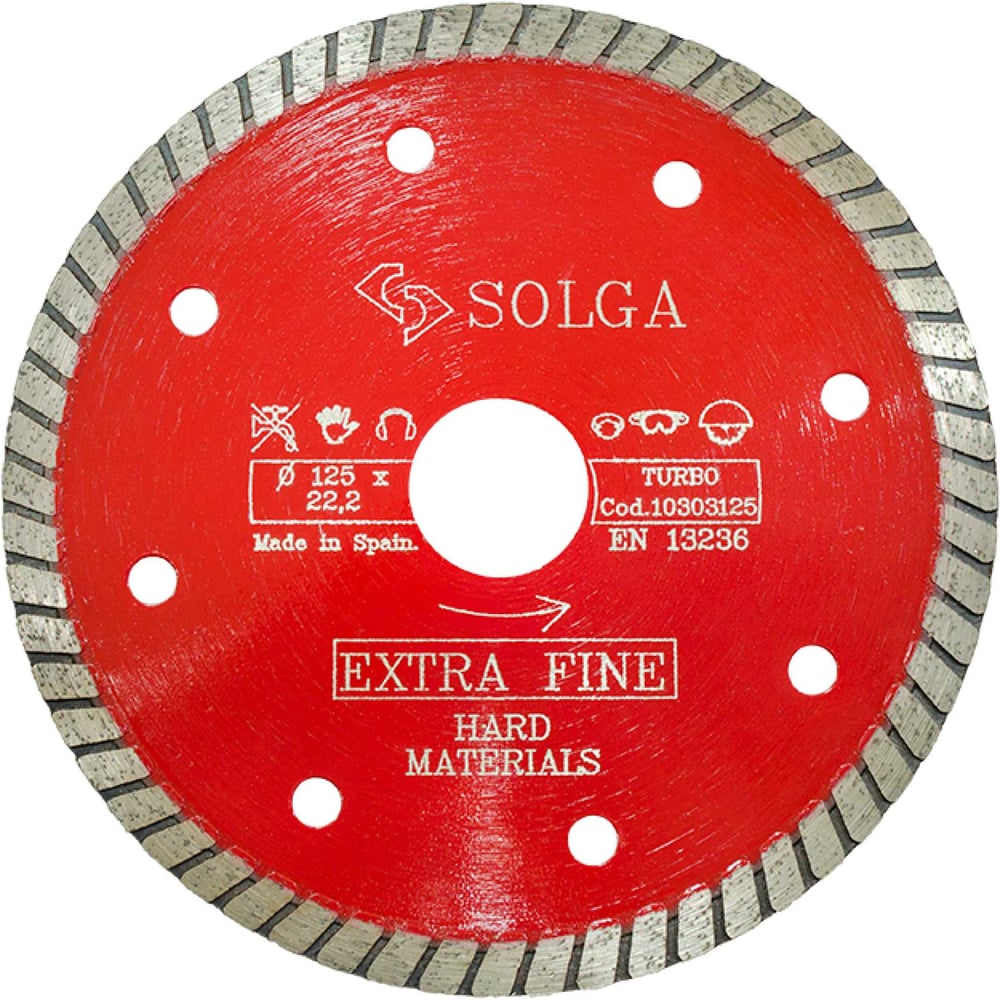Изображение товара Диск алмазный по граниту 125х22,2 мм TURBO Solga Diamant 10303125