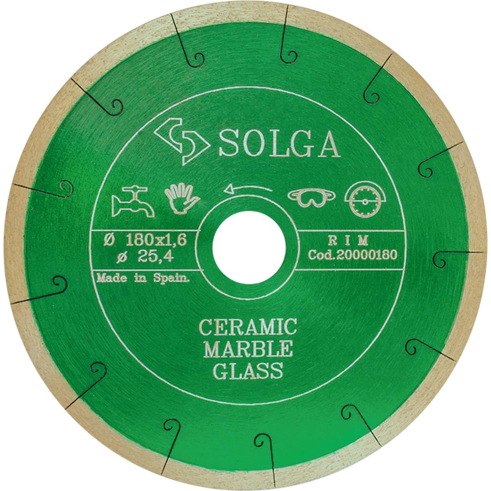 Изображение товара Алмазный диск по керамике и мрамору Solga Diamant CERAMICS 180мм