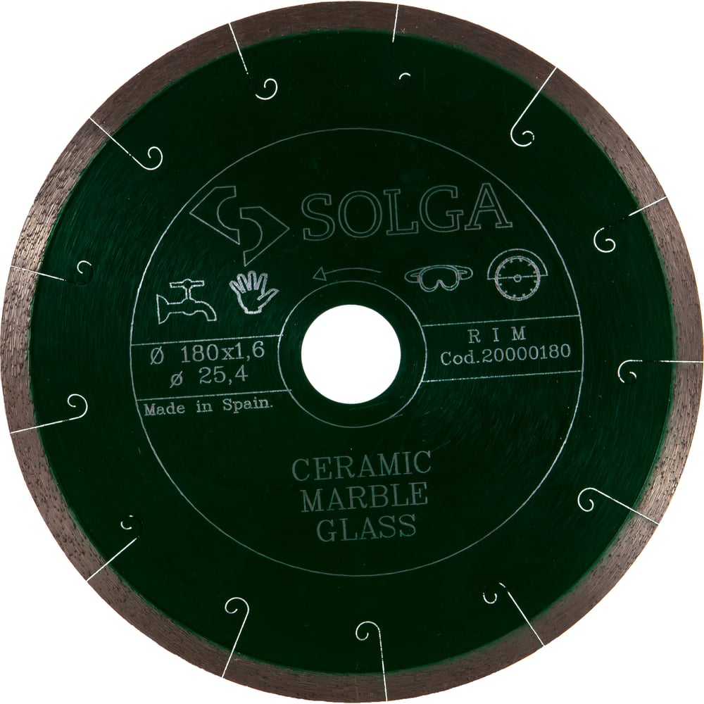 Изображение товара Алмазный диск по керамике и мрамору 180 мм Solga Diamant CERAMICS MARBLE