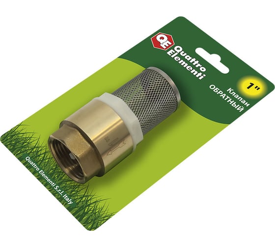 Изображение товара Клапан обратный с несъемной сеткой (F 1"; латунь) QUATTRO ELEMENTI 771-800