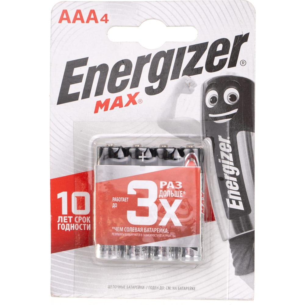 Батарейка Energizer элемент питания energizer power e91 bp4 e300132907h