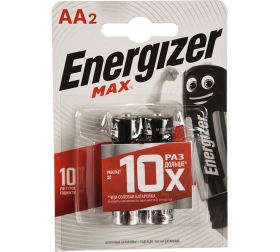 Изображение товара Щелочная батарейка Energizer LR6 AA MAX 1.5В бл/2 7638900437614