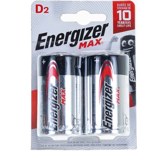 Изображение товара Щелочная батарейка LR20 D MAX 1.5В бл/2 ENERGIZER 7638900426823