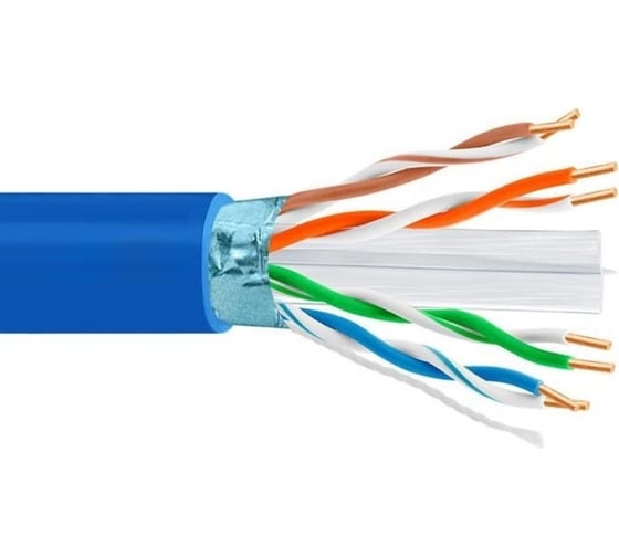 Изображение товара Кабель витая пара 5Bites ftp / solid / 6cat / 23awg / cca / pvc / blue / 305m FS6575-305A-BL