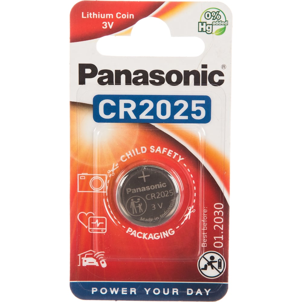 Батарейка Panasonic батарейка cr2025 gp lithium cr2025 2cru1 10 600 1 штука