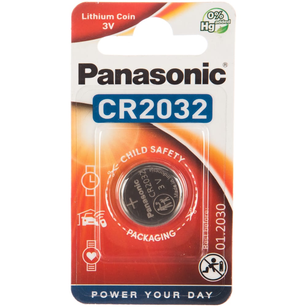 Батарейка Panasonic CR2032 3В бл/1 литиевая дисковая 5019068085138