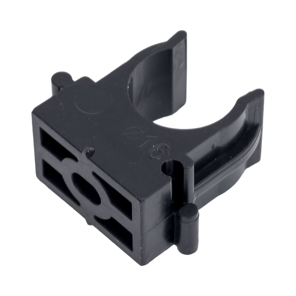 Изображение товара Крепеж-клипса для монтажа труб ТРИЗАМ 16 мм, черная, 100 шт.