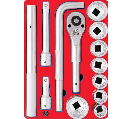 Изображение товара Набор торцевых головок 3/4" с принадлежностями (ложемент, 13 предметов) МАСТАК 5-0062213