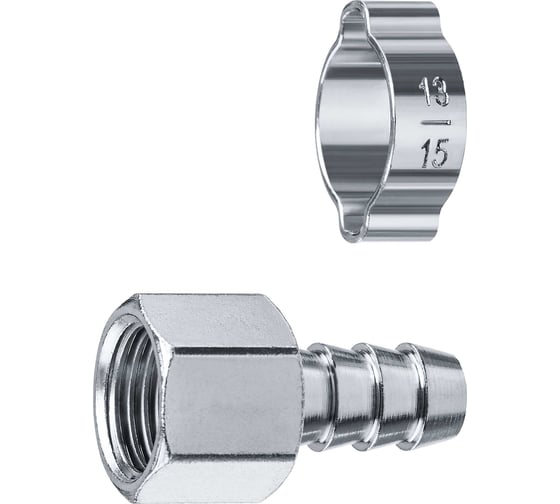 Изображение товара Переходник ЗУБР Профессионал штуцер "елочка" 10 мм - 1/4"F, с обжимным хомутом 64923-1/4-10