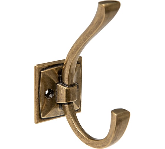 Изображение товара Мебельный крючок Kerron двухрожковый, античная бронза KR 0390 AB