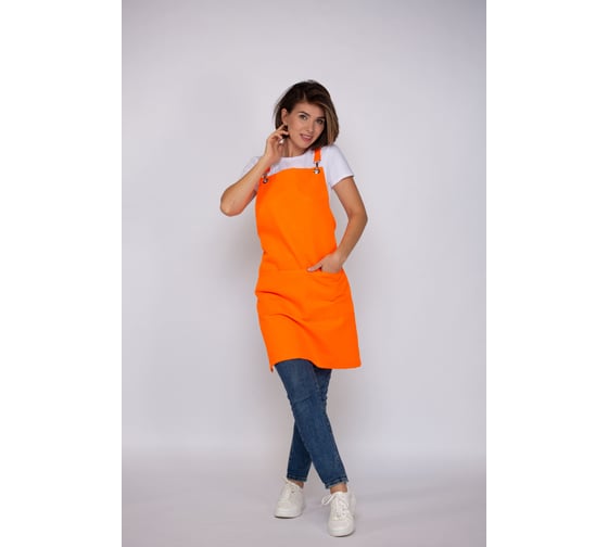 Изображение товара Водоотталкивающий универсальный фартук с люверсами Экосети оранжевый ФЛЮВО7570
