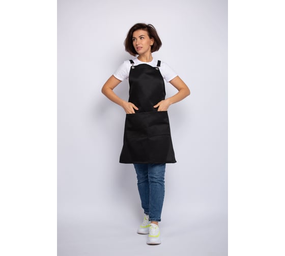 Изображение товара Водоотталкивающий универсальный фартук с люверсами Экосети черный ФЛЮВЧ7570