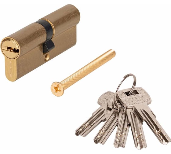 Изображение товара Латунный цилиндр Marlok ЦМ 80(40/40)-5к, перфорированный ключ/ключ, PB (золото) 016572