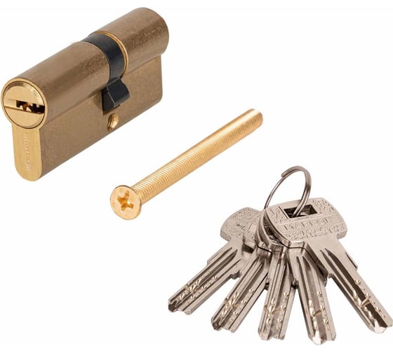 Изображение товара Латунный цилиндр Marlok ЦМ 70(30/40)-5к, перфорированный ключ/ключ, PB (золото) 016846