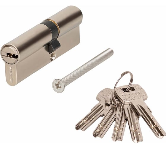 Изображение товара Латунный цилиндр Marlok ЦМ 90(40/50)-5к, перфорированный ключ/ключ, CP (хром) 023518