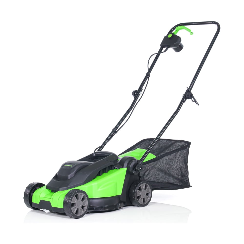 Изображение товара Электрическая газонокосилка GD1200LM32 1200 Вт 32 см GreenWorks 2517807 Изображение товара Электрическая газонокосилка GD1200LM32 1200 Вт 32 см GreenWorks 2517807