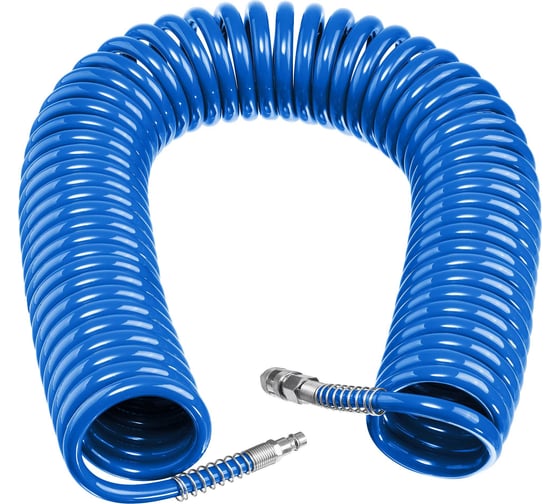 Изображение товара Воздушный спиральный шланг ЗУБР с фитингами рапид, 20 м, 8x12 мм, 15 бар 6472-20