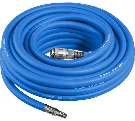Изображение товара Воздушный шланг ЗУБР с фитингами рапид 10 м, 10x15 мм, 20 бар 6481-10