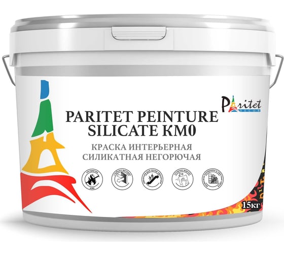 Изображение товара Краска интерьерная силикатная Paritet silicate км0, 15 кг PD-044