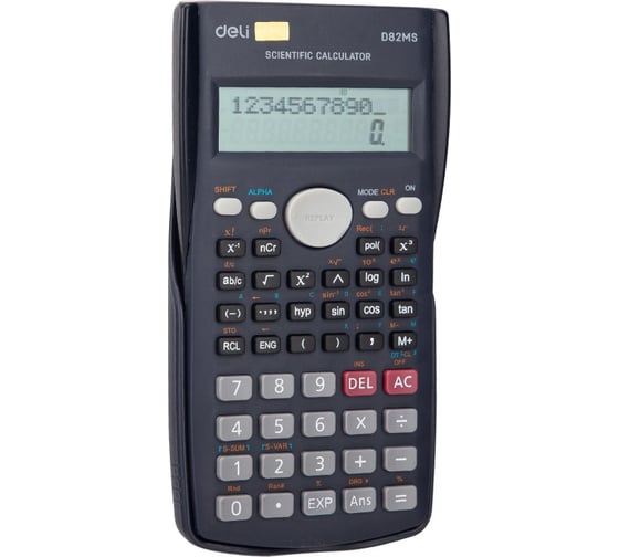 Изображение товара Научный калькулятор DELI ed82ms синий 10+2-разрядный 240 функций 158x85x22 мм подходит для егэ 1754772