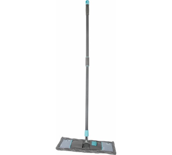 Изображение товара Швабра LAIMA Home с насадкой 42 см, телескопический черенок 75-120 см, микрофибра, карманы 606796