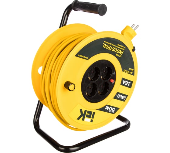 Изображение товара Удлинитель на катушке с термозащитой 4х50м УК50 3х1.5 IEK Industrial WKP15-16-04-50 277738