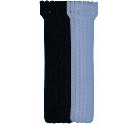 Изображение товара Хомут-липучка (стяжка) Pro Legend 150х12 мм, 10 шт., 5 черный, 5 белый PL9608