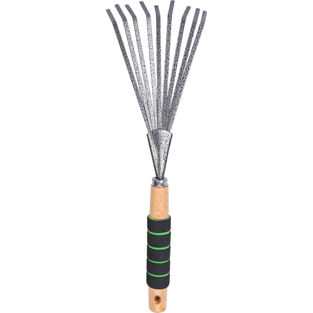 фото Веерные мини-грабли для листьев с деревянной ручкой и мягкой накладкой gigant