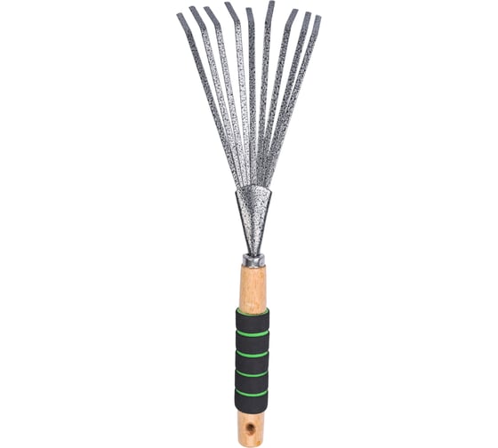 Изображение товара Веерные мини-грабли для листьев с деревянной ручкой и мягкой накладкой Gigant GVER-06