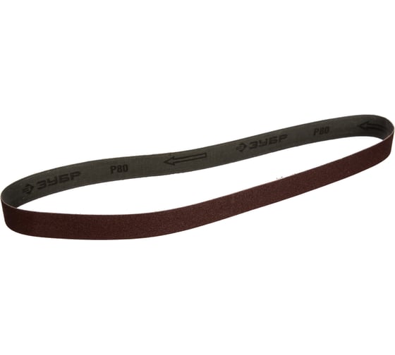 Изображение товара Лента шлифовальная универсальная бесконечная для ЗШС-330 (25х762 мм; Р80; 3 шт.) Зубр 35547-080