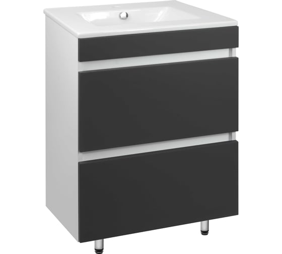 Изображение товара Напольная тумба Toppus Velvet 60 под умывальник quadro, графит матовый 9711.017