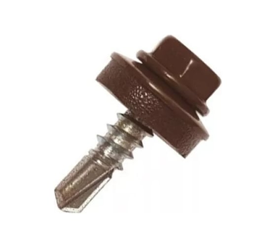 Изображение товара Кровельный саморез STARFIX 4,8x19 мм, цинк, шайба с прокладкой, PT3, RAL 8019, 250 шт. SMC2-22690-250