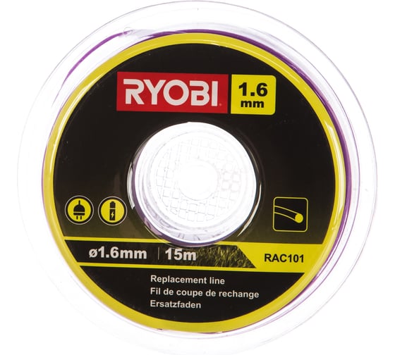 Изображение товара Леска для триммеров (1,6 мм; 15 м; круг) Ryobi RAC101 5132002638