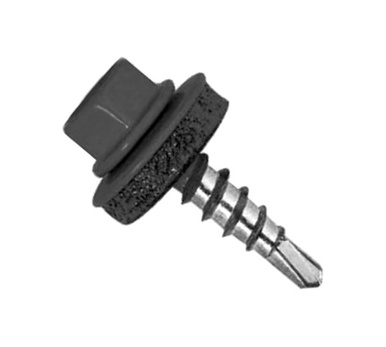 Изображение товара Кровельный саморез STARFIX 5,5x19 мм, цинк, шайба с прокладкой, PT3, RAL 7024, 100 шт. SMP2-32496-100