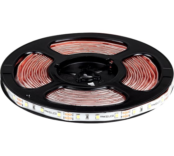 Изображение товара Светодиодная лента MAKSILED 5м, 12В, 14,4Вт/м, 60д/м, ip65, 1440Лм/м, холодный белый, 8мм, ML-R60-2835-CW-HP-ST