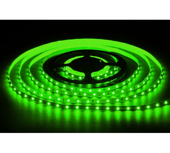 Изображение товара Светодиодная лента MAKSILED 5м, 12В, 4,8Вт/м, 60д/м, ip20, 280Лм/м, зеленый, 8мм, ML-R60-2835-G-LP-S