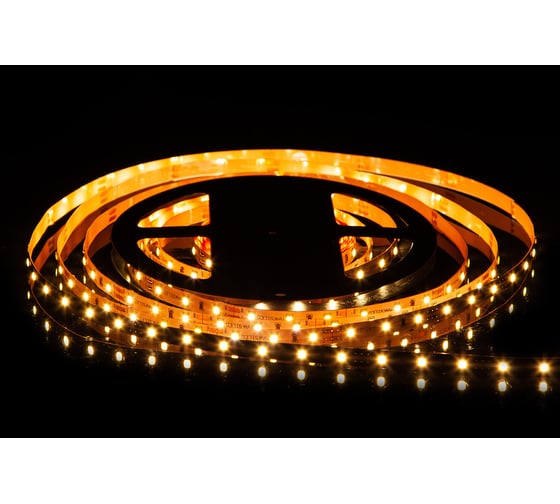 Изображение товара Светодиодная лента MAKSILED 5м, 12В, 4,8Вт/м, 60д/м, ip20, 480Лм/м, теплый белый, 8мм, ML-R60-2835-WW-LP-S