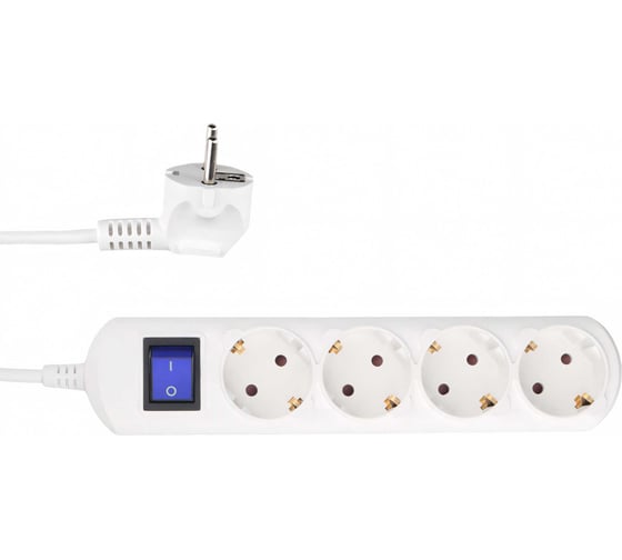 Изображение товара Бытовой удлинитель Power Cube 4р с/з выкл., 3500 вт, 16 а, 3 м 3x1,50 белый PC-5B-3M