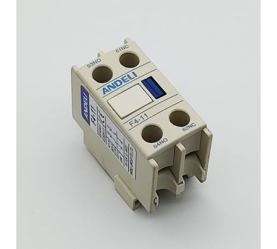 Изображение товара Приставка ANDELI дополнительные контакты F4-11 1но+1нз к контактору CJX2 ADL08-158