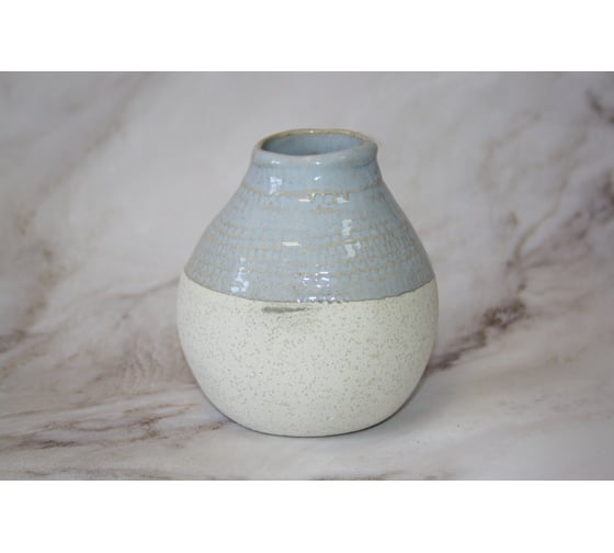 Изображение товара Ваза SCHEURICH Dekovase Mica lightblue grey керамика, d 105 мм, h 11 см, светло-голубой на сером 063975