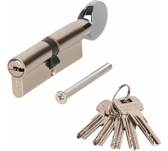 Изображение товара Латунный цилиндр Marlok ЦМВ 90(45/45)-5к, перфорированный ключ/вертушка, CP (хром) 032429