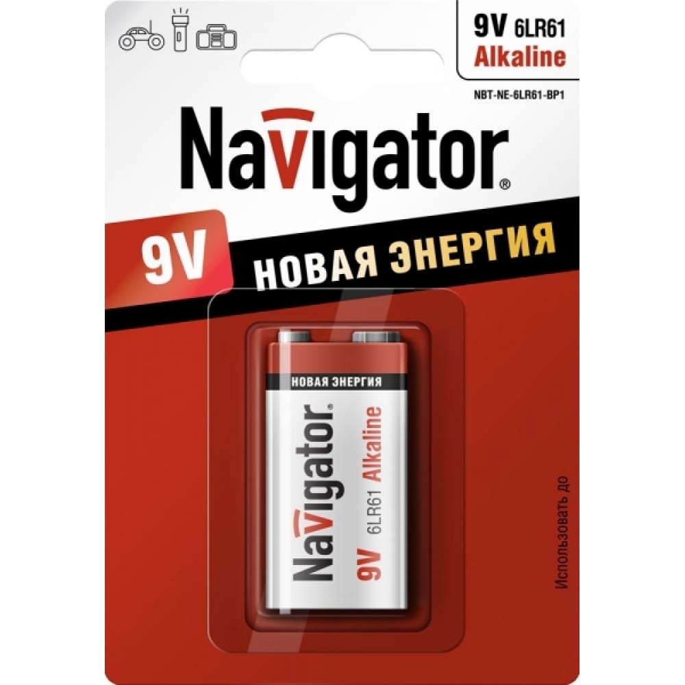 Батарейка Navigator батарейка ergolux 9v 6lr61 6f22 zinc carbon солевая 9 в спайка 12443