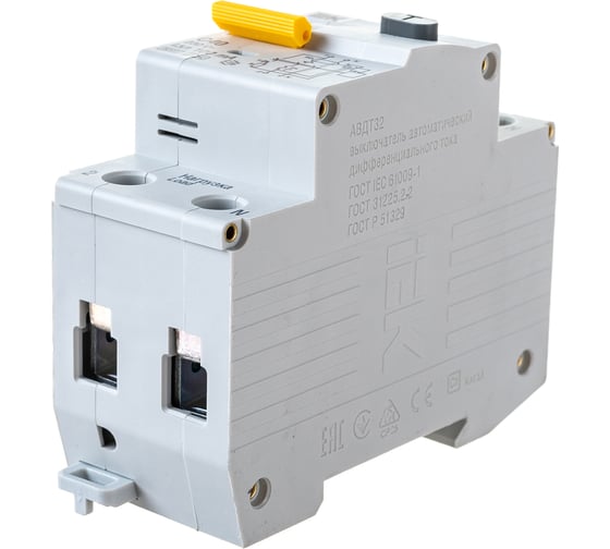 Изображение товара Автоматический выключатель дифференциального тока 1п+N C 40A 100mA A 6kA IEK АВДТ-32 MAD22-5-040-C-100 222385