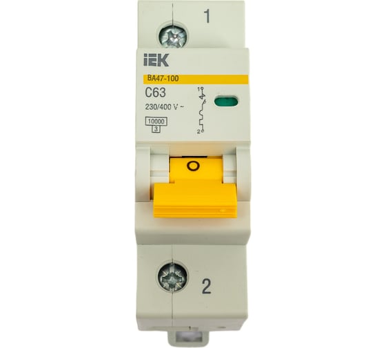 Изображение товара Автоматический выключатель 1п C 63А ВА 47-100 10кА IEK MVA40-1-063-C 61336