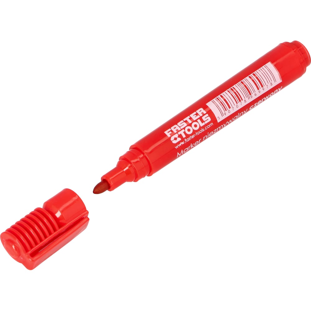 Перманентный маркер FASTER TOOLS маркер перманентный uni 320b 1 0 4 5 мм наконечник скошенный красный