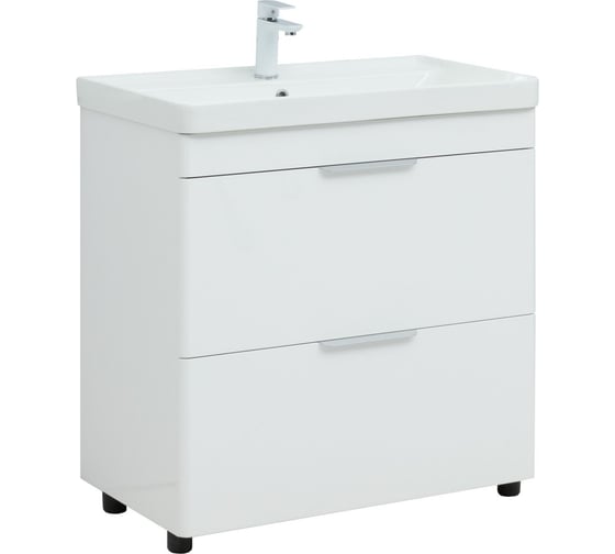 Изображение товара Напольная тумба Aquanet Ирис new 80 2 ящика, белый глянец 00310154